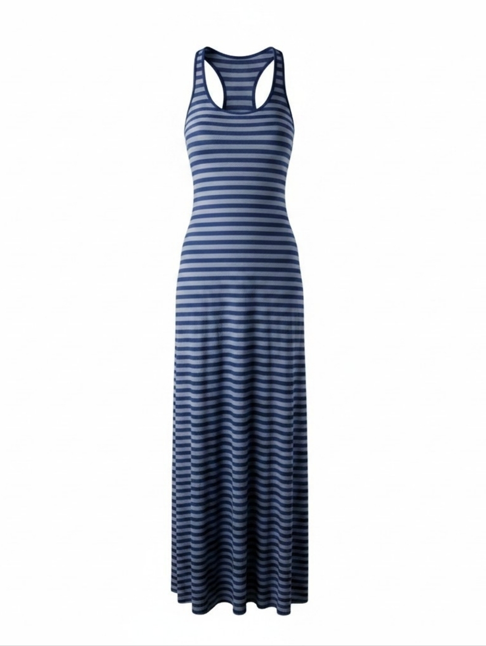 Royal blue stripped gauze dress